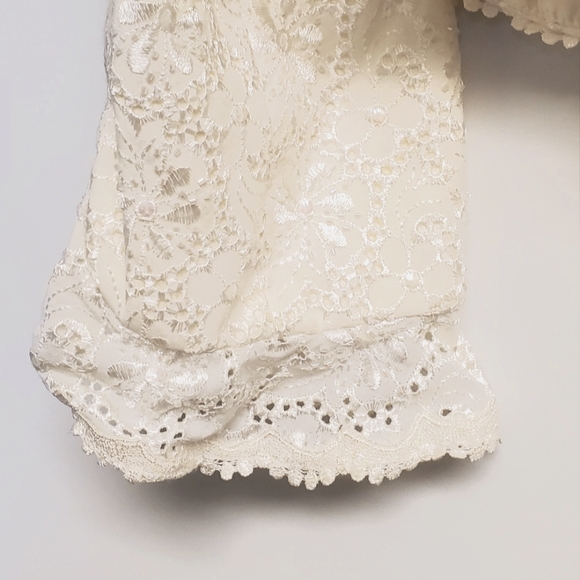 Vintage Carmen Marc Valvo Evening Jacket White Lace, Beaded & Sequin 12 - Picture 10 of 10